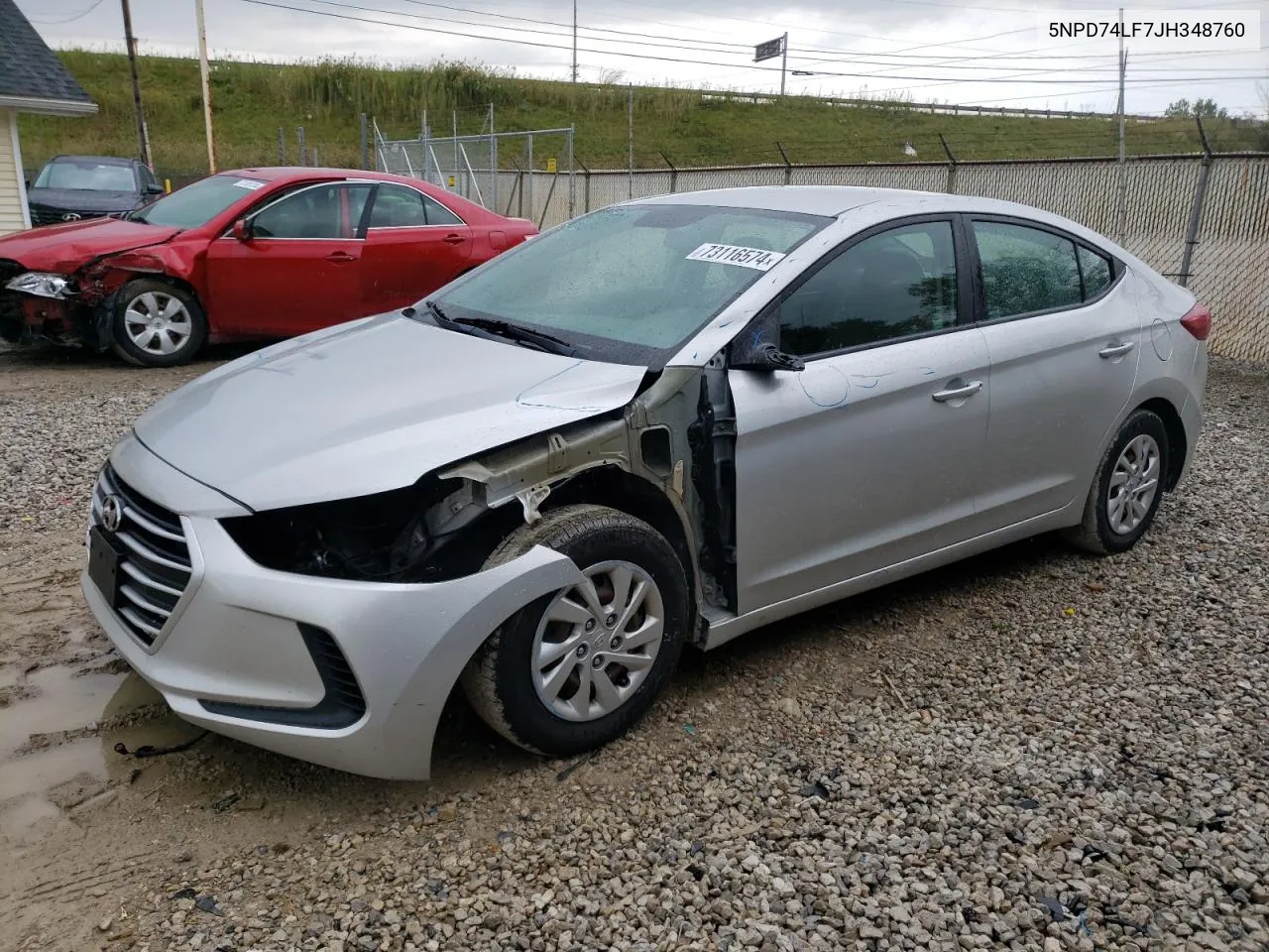 2018 Hyundai Elantra Se VIN: 5NPD74LF7JH348760 Lot: 73116574