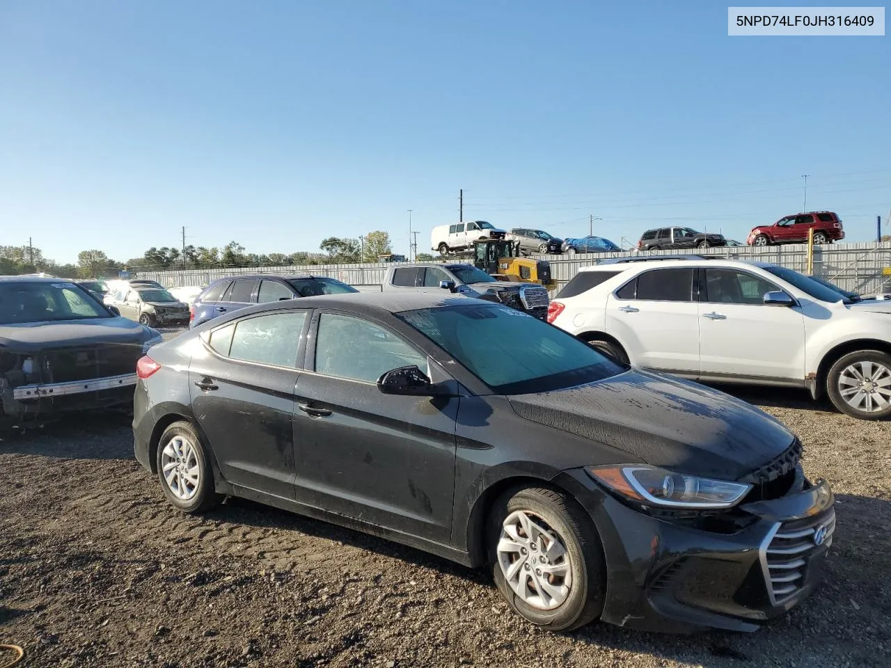 5NPD74LF0JH316409 2018 Hyundai Elantra Se