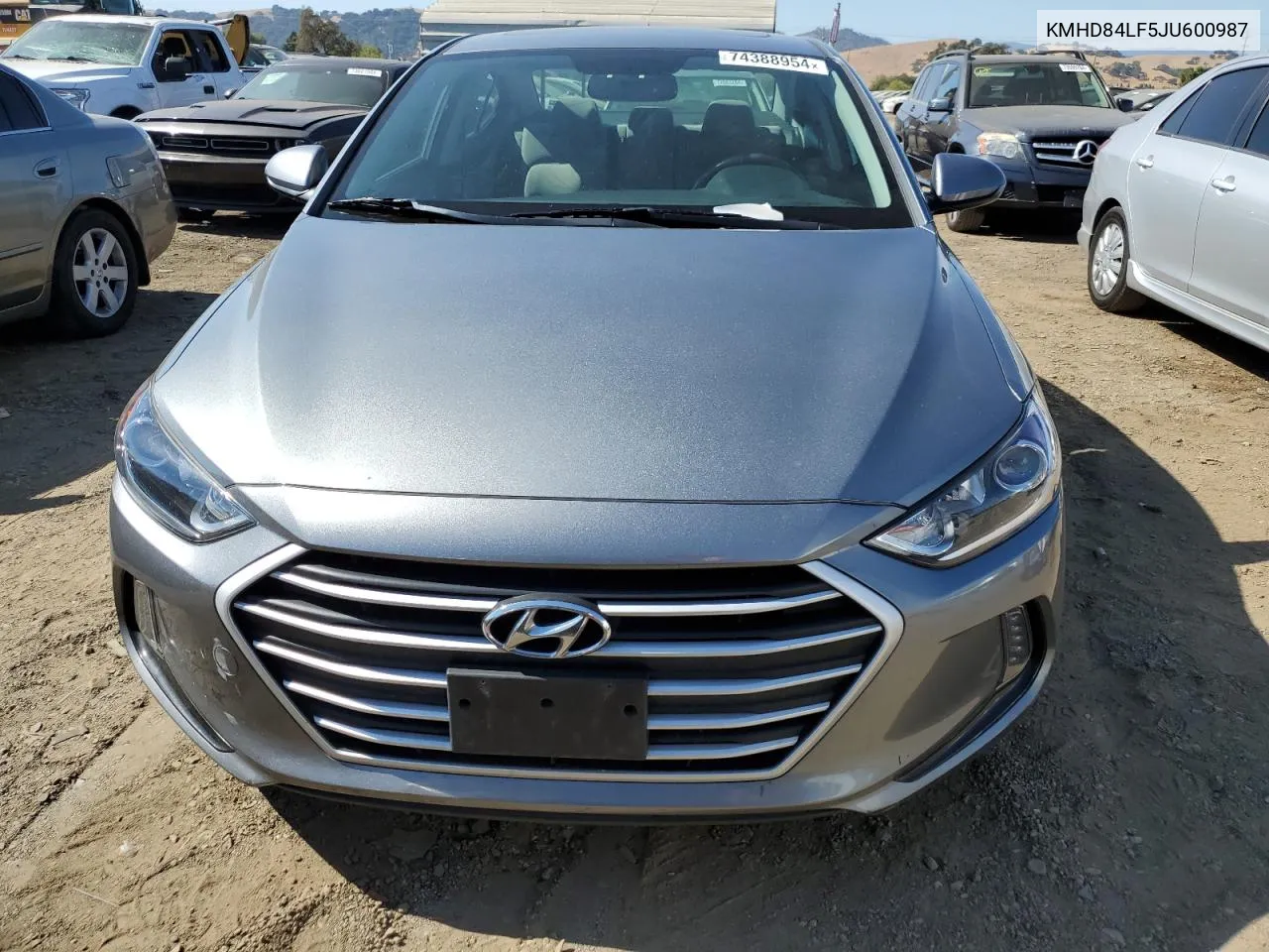 2018 Hyundai Elantra Sel VIN: KMHD84LF5JU600987 Lot: 74388954