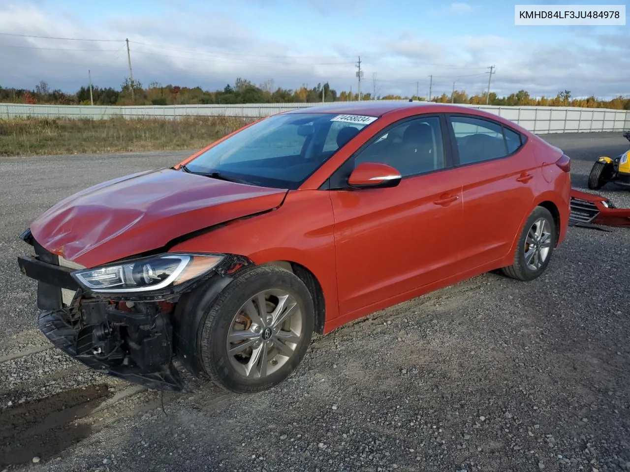 2018 Hyundai Elantra Sel VIN: KMHD84LF3JU484978 Lot: 74458034