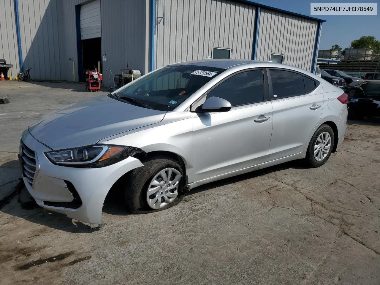 2018 Hyundai Elantra Se VIN: 5NPD74LF7JH378549 Lot: 75129584