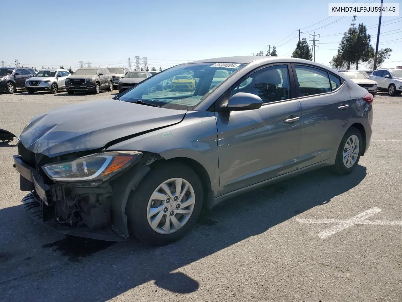 2018 Hyundai Elantra Se VIN: KMHD74LF9JU594145 Lot: 75708204