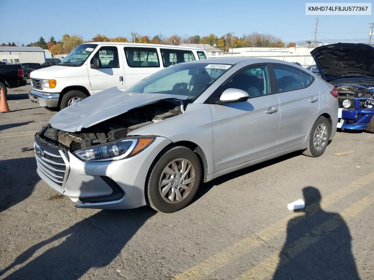 2018 Hyundai Elantra Se VIN: KMHD74LF8JU577367 Lot: 76631004