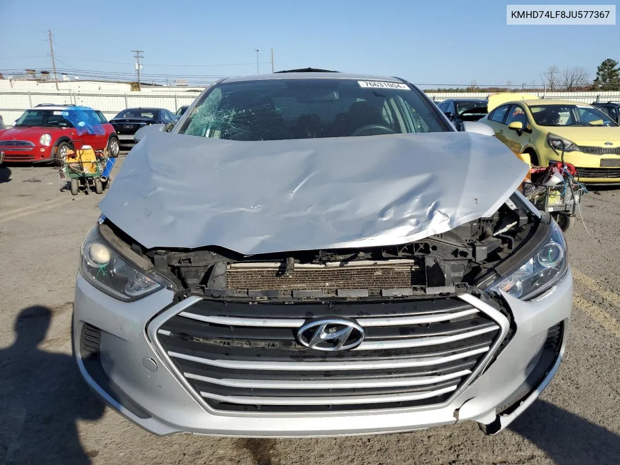 2018 Hyundai Elantra Se VIN: KMHD74LF8JU577367 Lot: 76631004