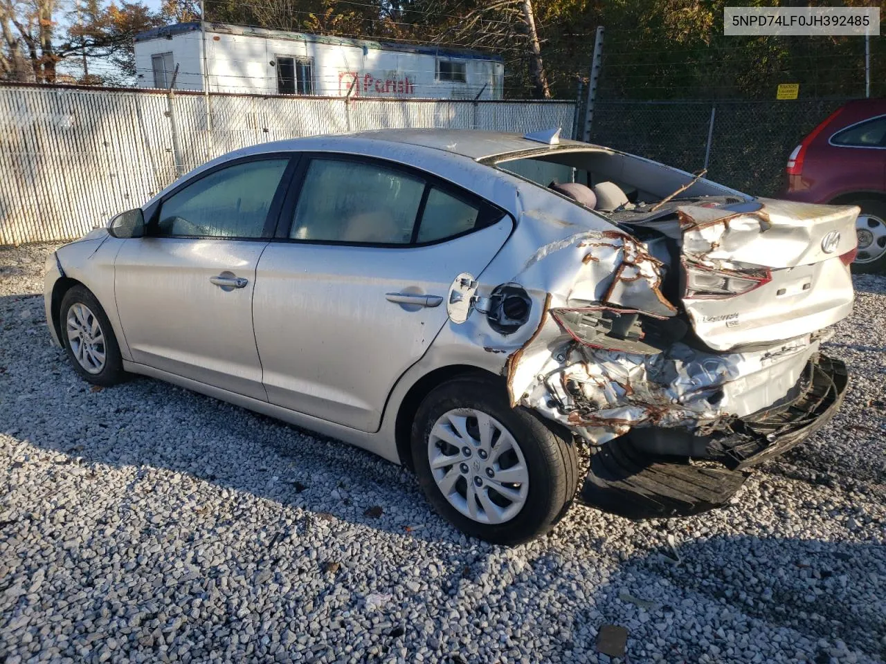 2018 Hyundai Elantra Se VIN: 5NPD74LF0JH392485 Lot: 77268634