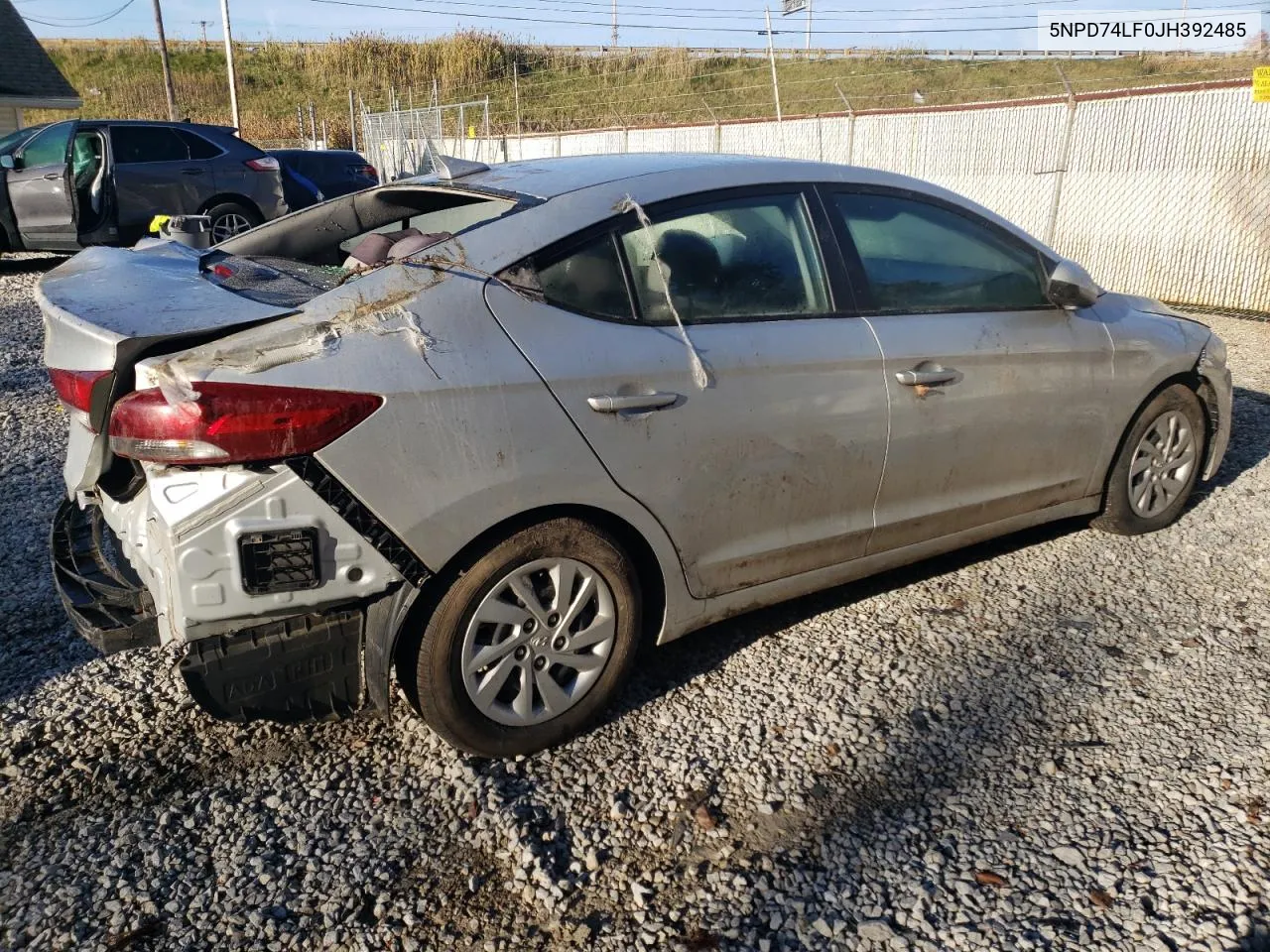 5NPD74LF0JH392485 2018 Hyundai Elantra Se