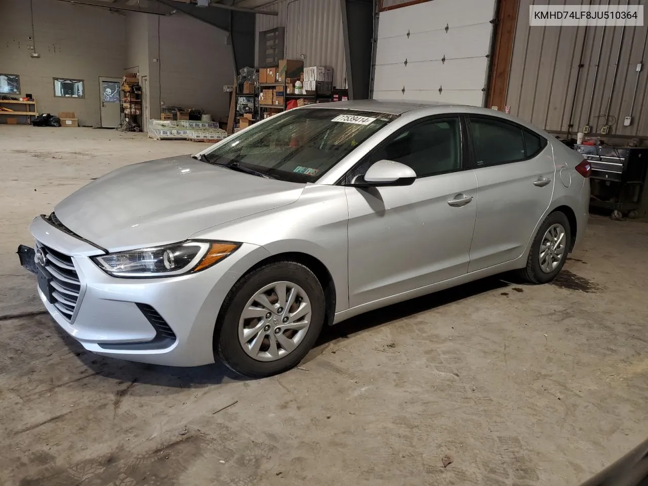 2018 Hyundai Elantra Se VIN: KMHD74LF8JU510364 Lot: 77539414