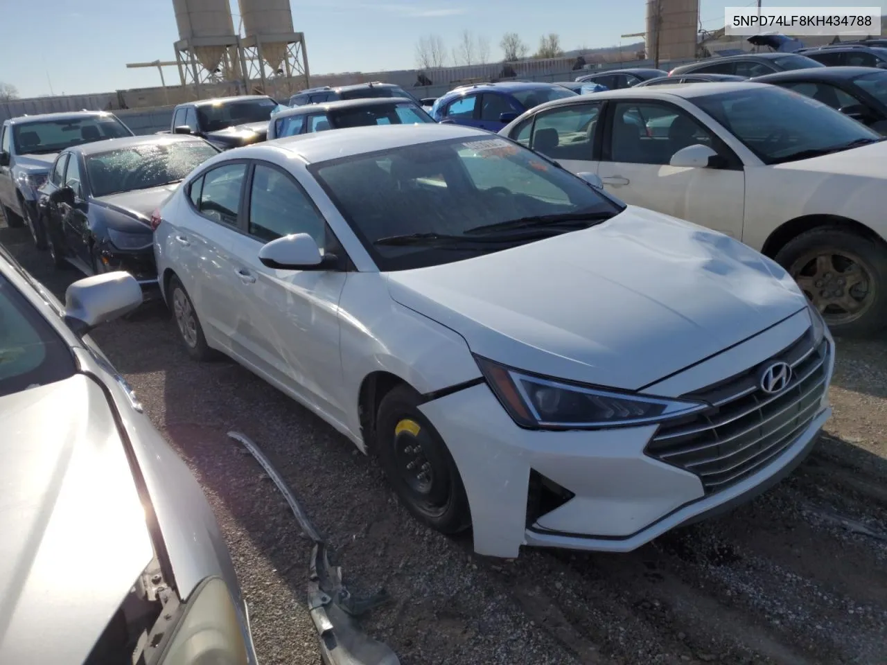 2019 Hyundai Elantra Se VIN: 5NPD74LF8KH434788 Lot: 49079794