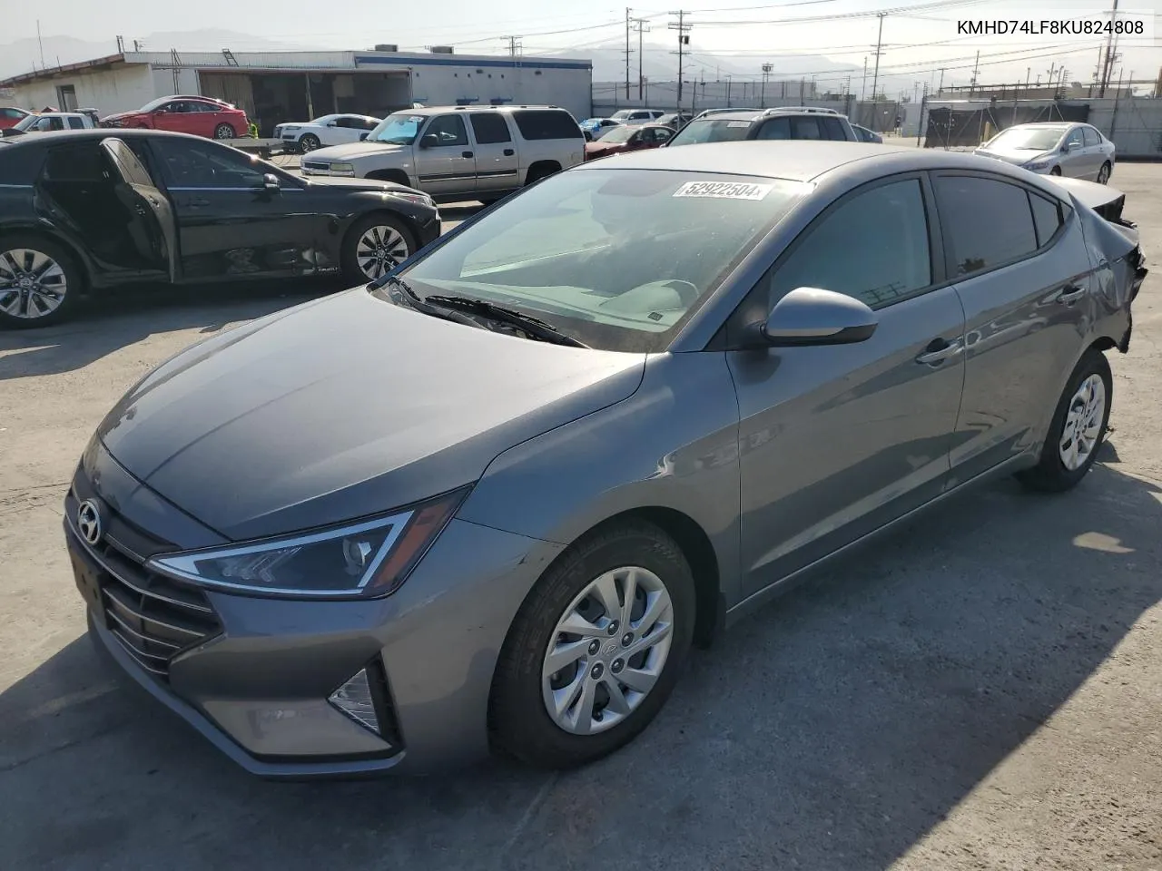 2019 Hyundai Elantra Se VIN: KMHD74LF8KU824808 Lot: 52922504