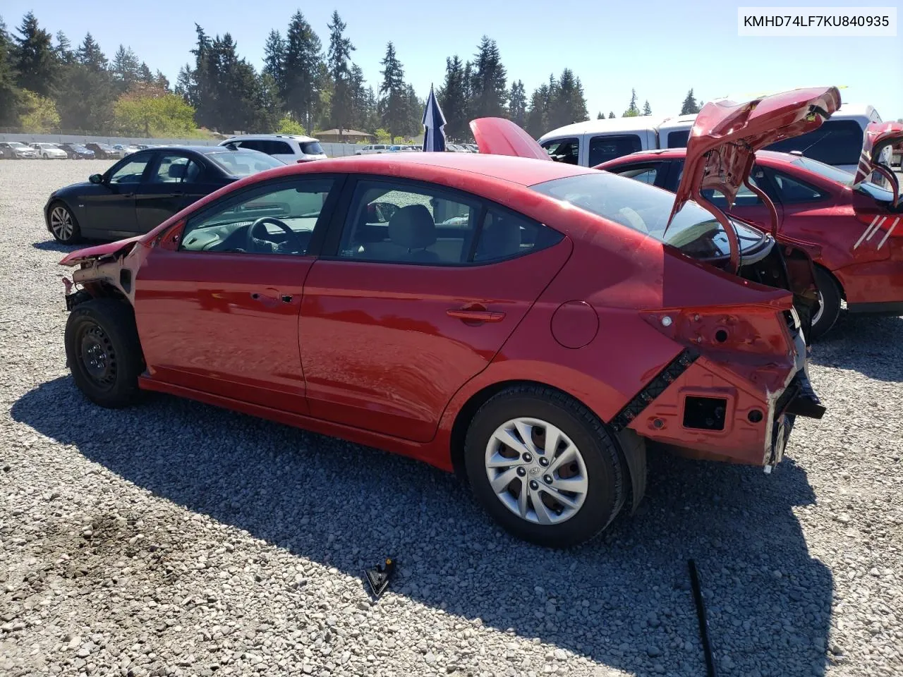 KMHD74LF7KU840935 2019 Hyundai Elantra Se