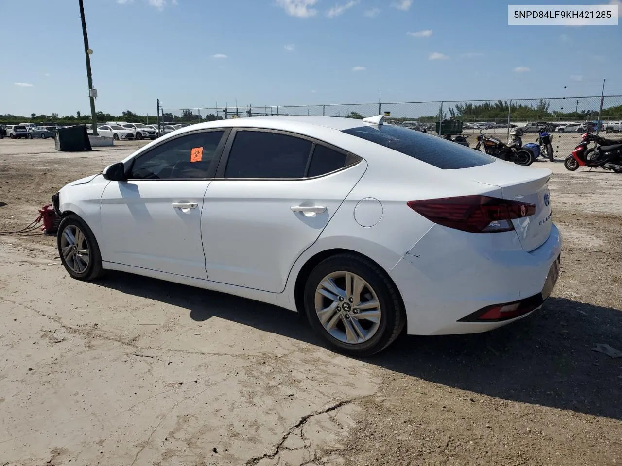 2019 Hyundai Elantra Sel VIN: 5NPD84LF9KH421285 Lot: 53660404