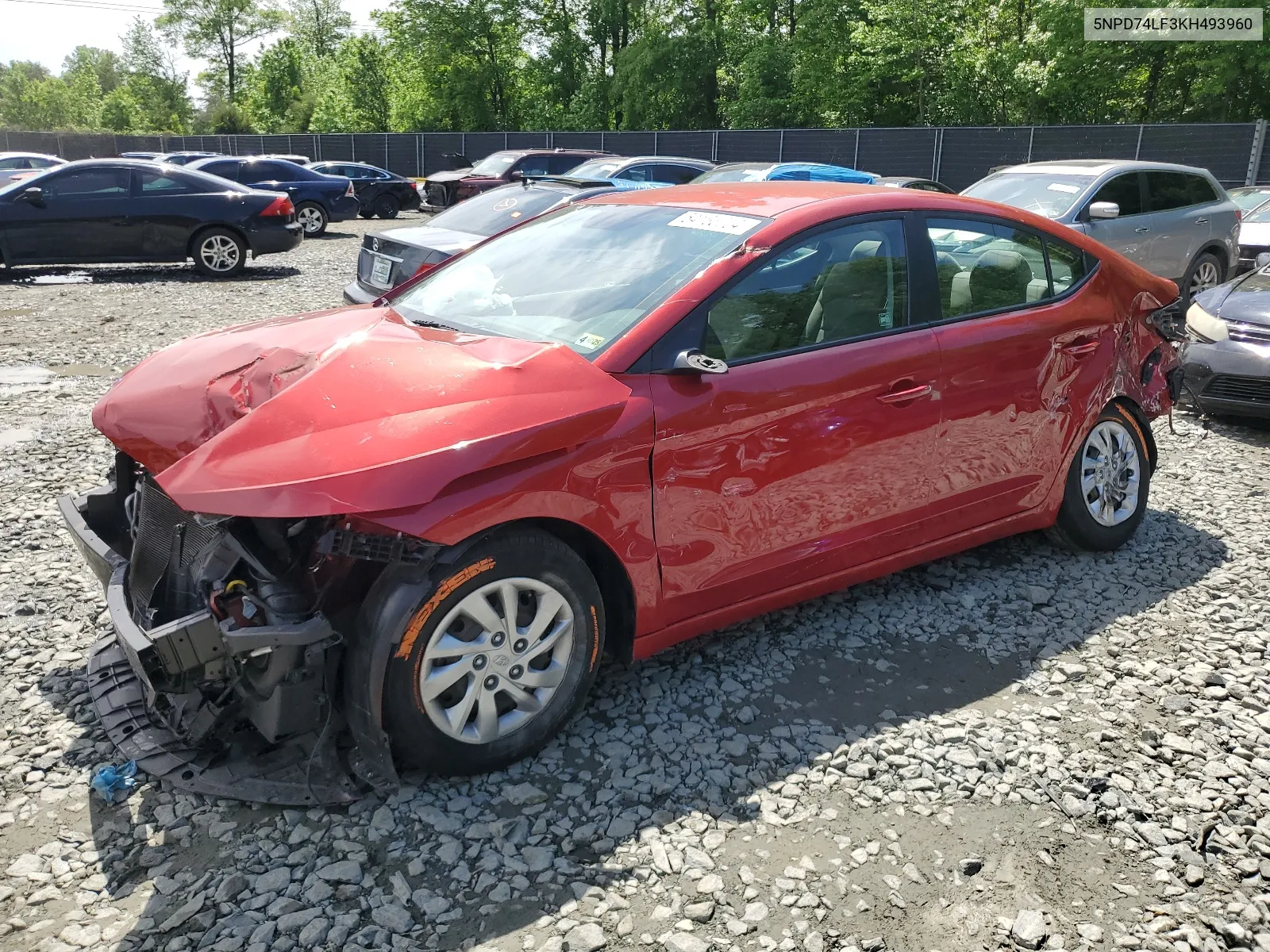 2019 Hyundai Elantra Se VIN: 5NPD74LF3KH493960 Lot: 54166604