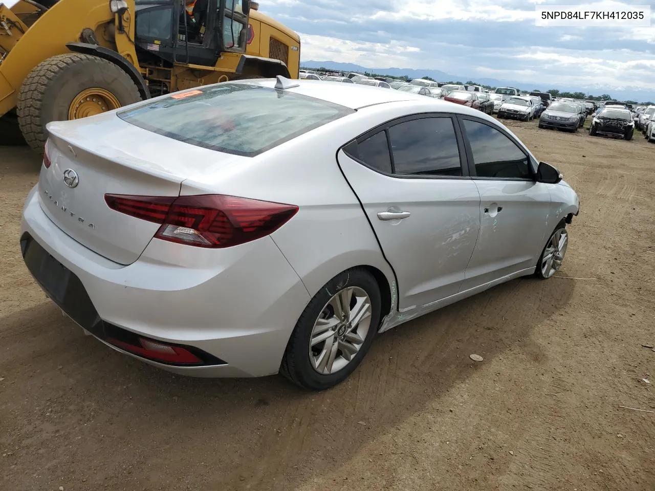 2019 Hyundai Elantra Sel VIN: 5NPD84LF7KH412035 Lot: 57150654