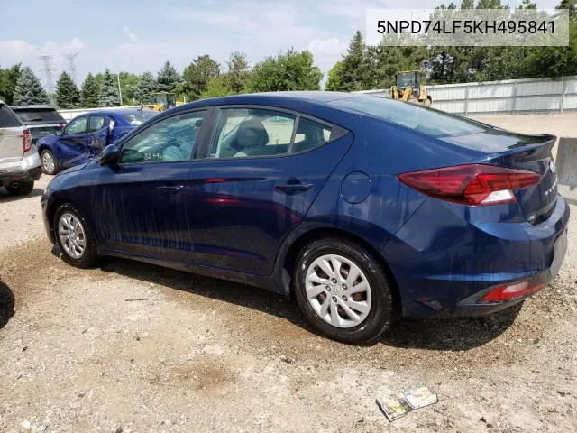 2019 Hyundai Elantra Se VIN: 5NPD74LF5KH495841 Lot: 59017704