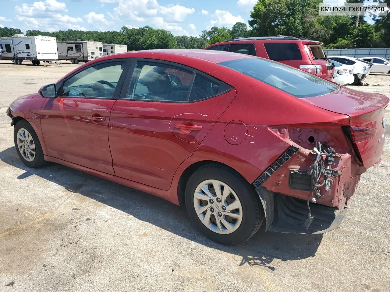 2019 Hyundai Elantra Se VIN: KMHD74LFXKU754700 Lot: 59312424