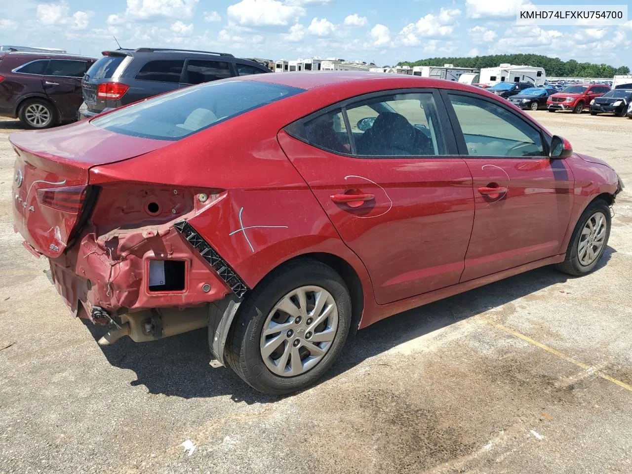 2019 Hyundai Elantra Se VIN: KMHD74LFXKU754700 Lot: 59312424