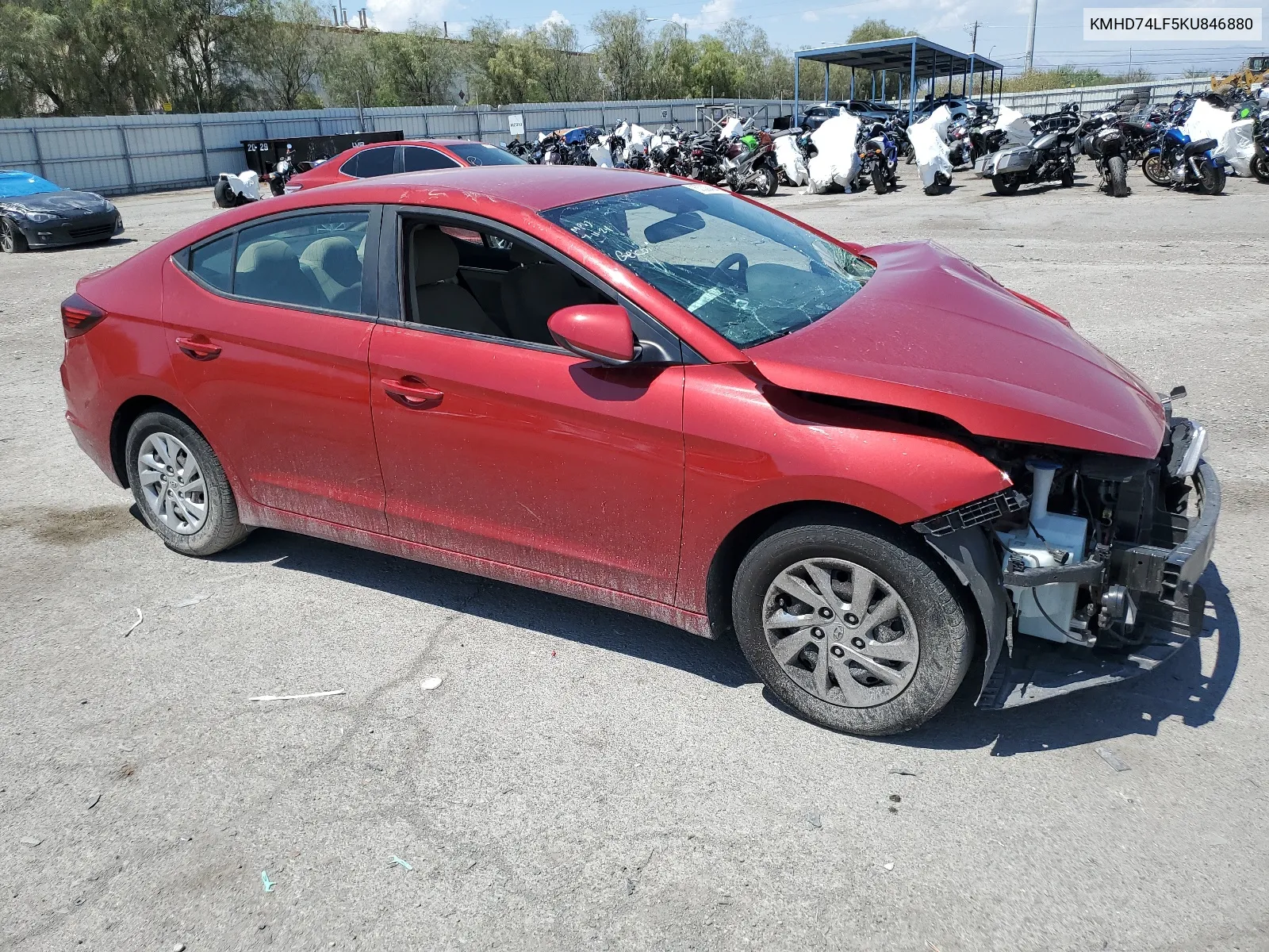 2019 Hyundai Elantra Se VIN: KMHD74LF5KU846880 Lot: 63338404