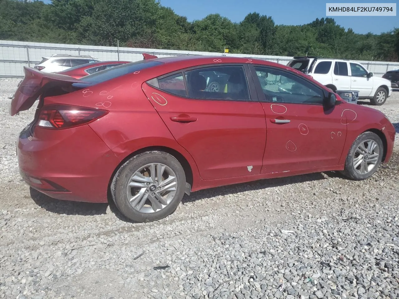 2019 Hyundai Elantra Sel VIN: KMHD84LF2KU749794 Lot: 63409864