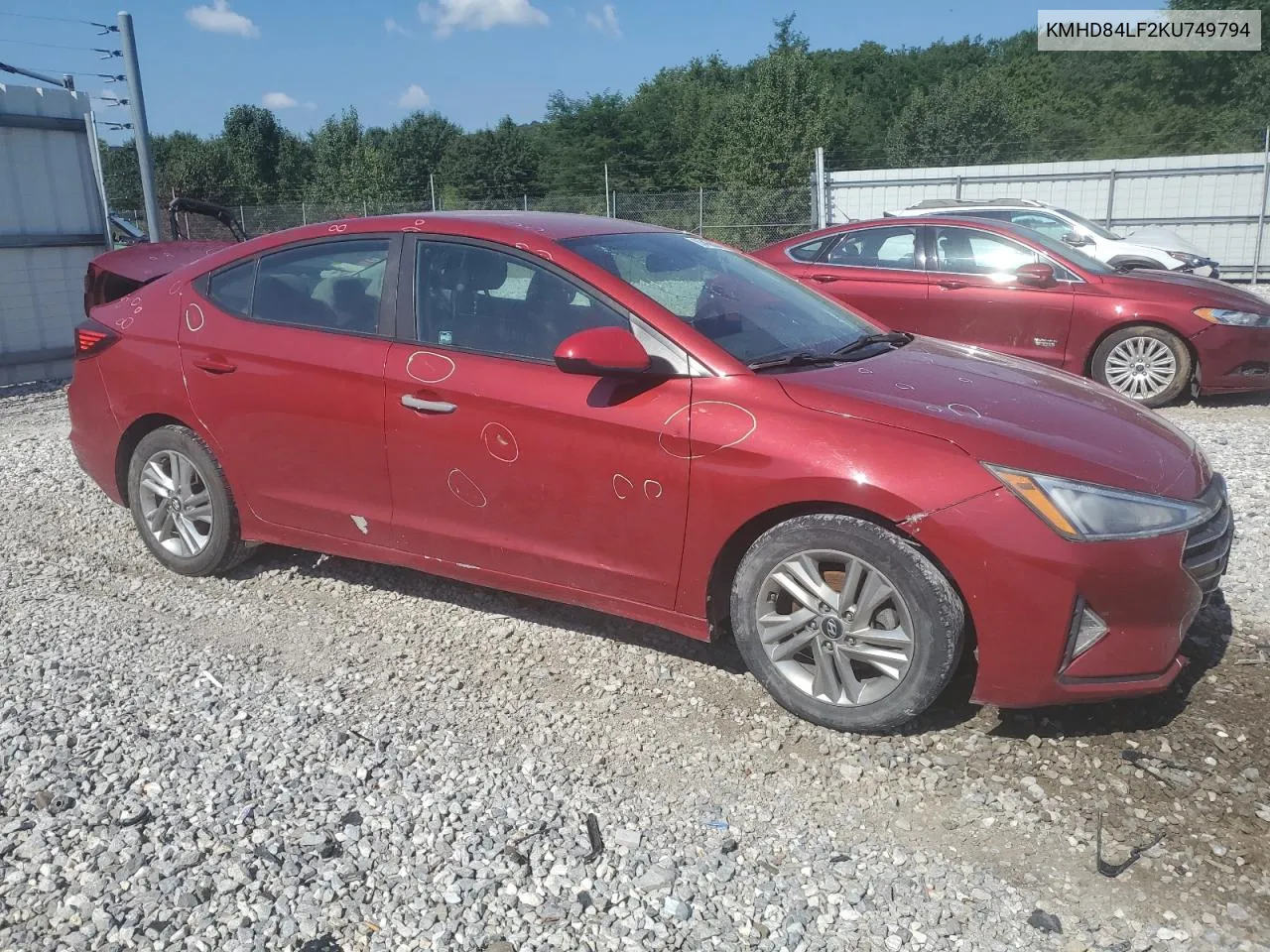 2019 Hyundai Elantra Sel VIN: KMHD84LF2KU749794 Lot: 63409864