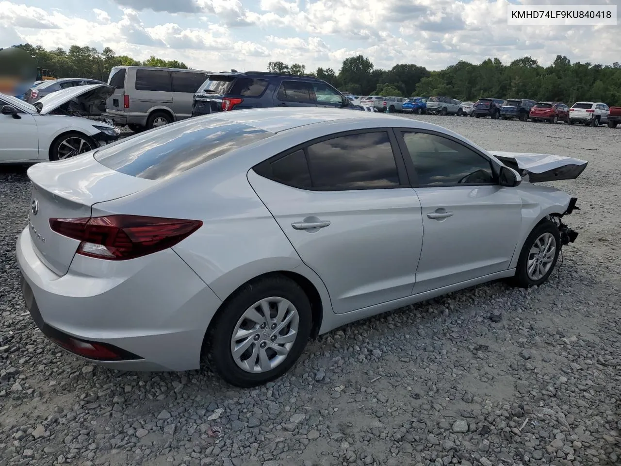 KMHD74LF9KU840418 2019 Hyundai Elantra Se