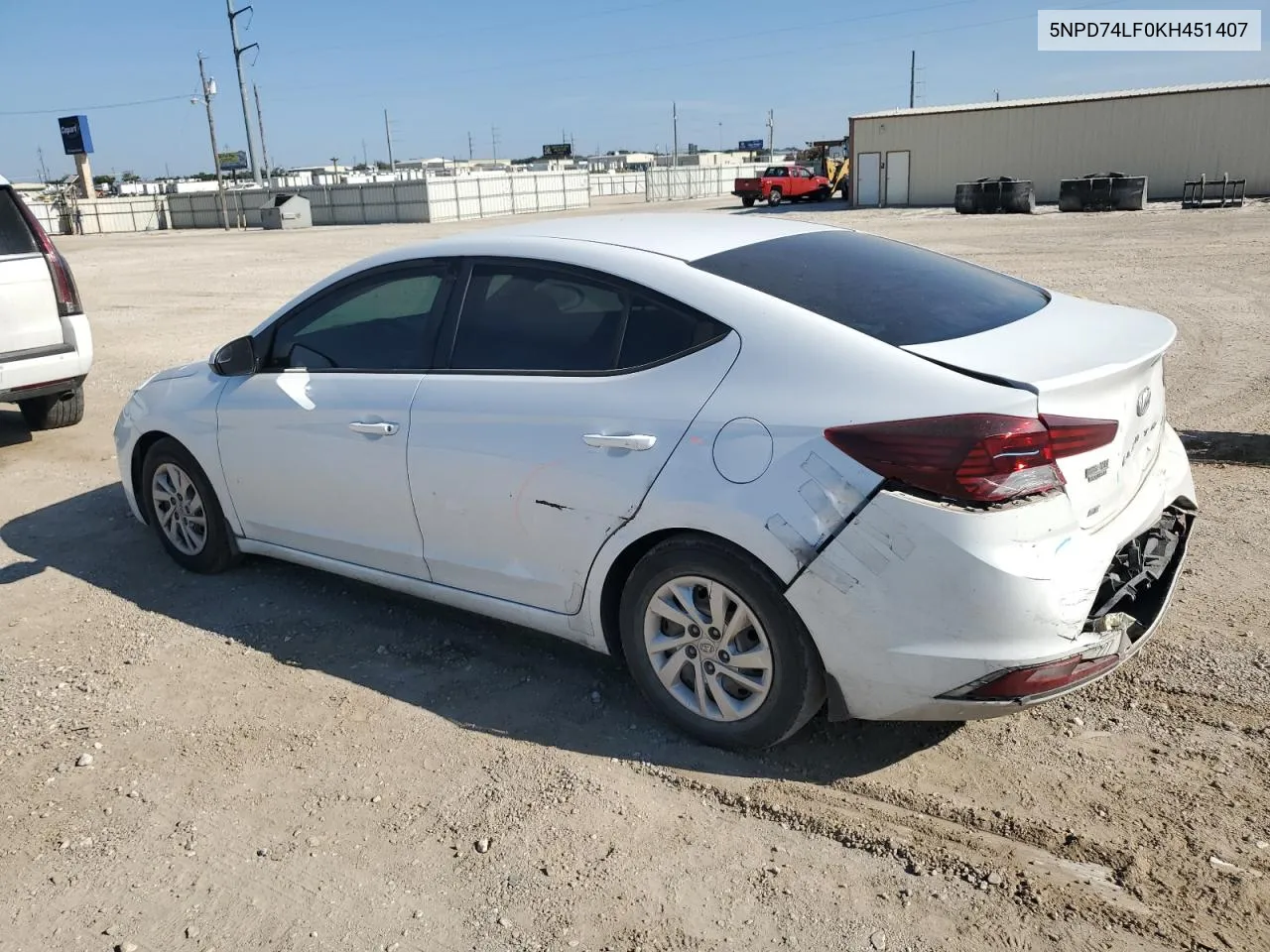 2019 Hyundai Elantra Se VIN: 5NPD74LF0KH451407 Lot: 66624494