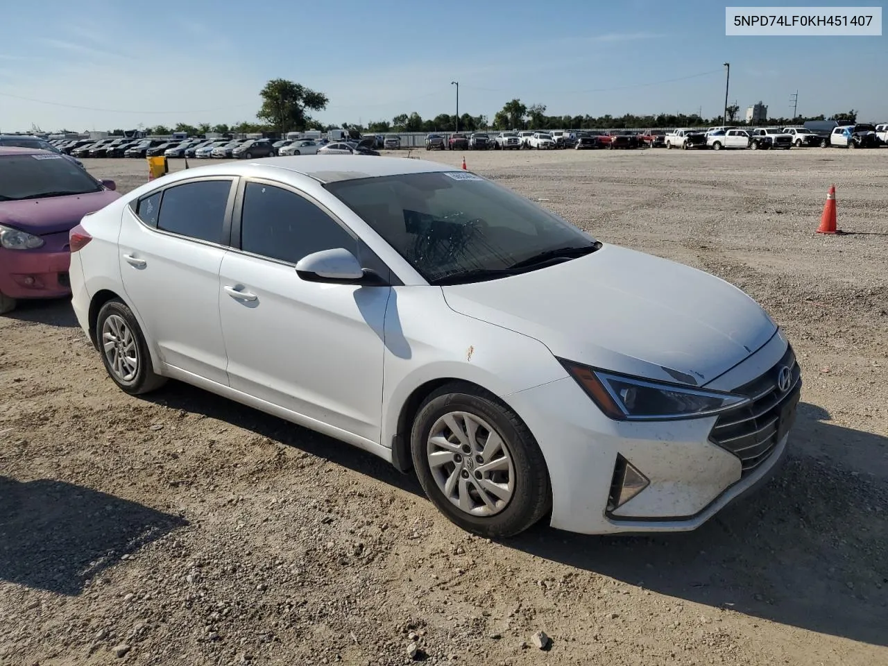 2019 Hyundai Elantra Se VIN: 5NPD74LF0KH451407 Lot: 66624494