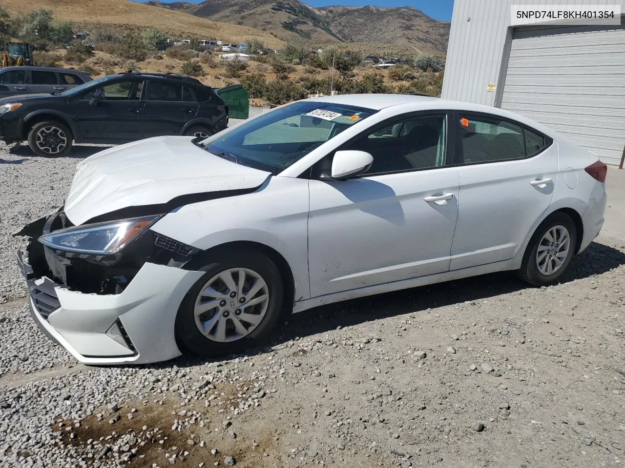 2019 Hyundai Elantra Se VIN: 5NPD74LF8KH401354 Lot: 67534184