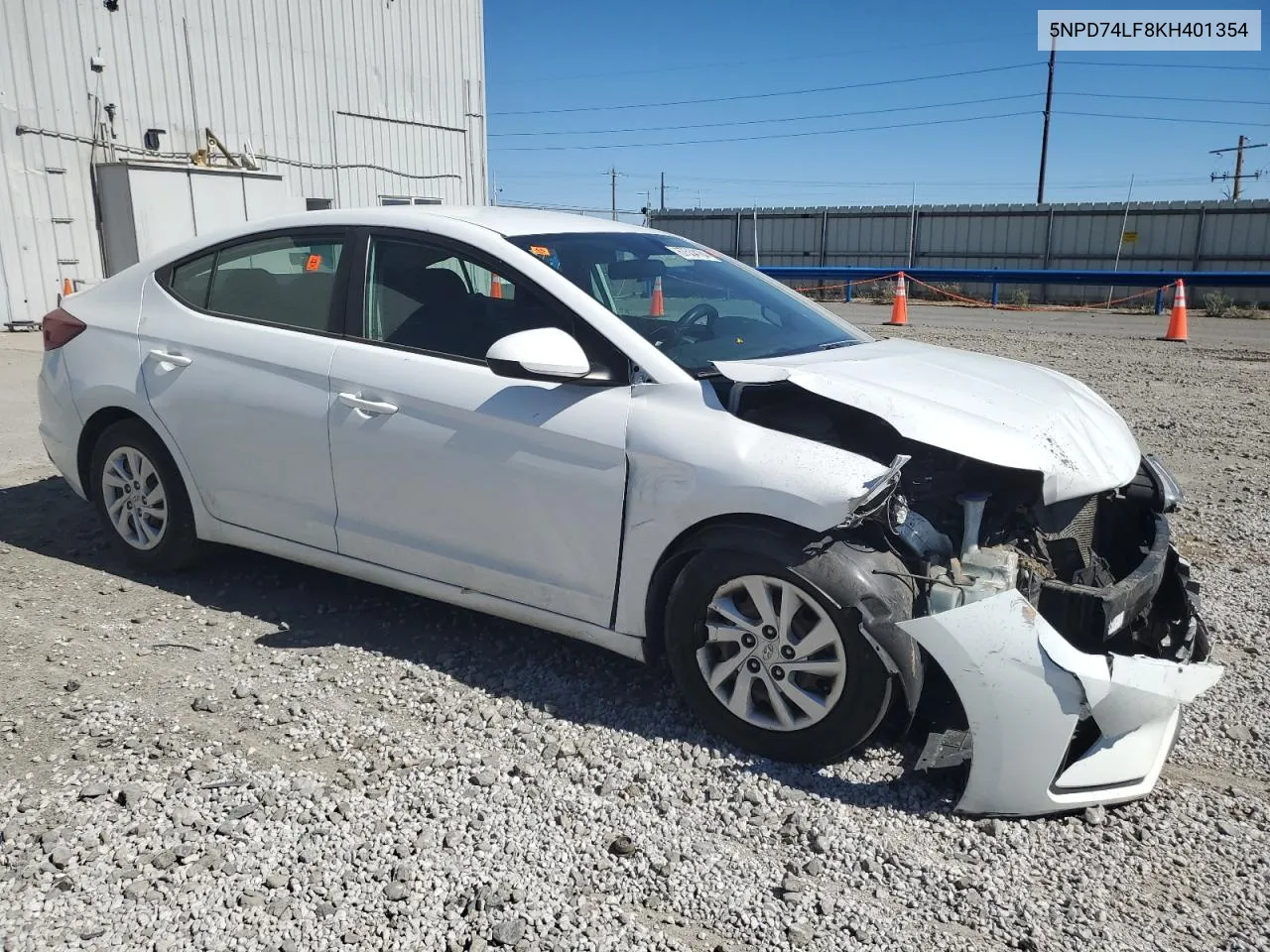 2019 Hyundai Elantra Se VIN: 5NPD74LF8KH401354 Lot: 67534184