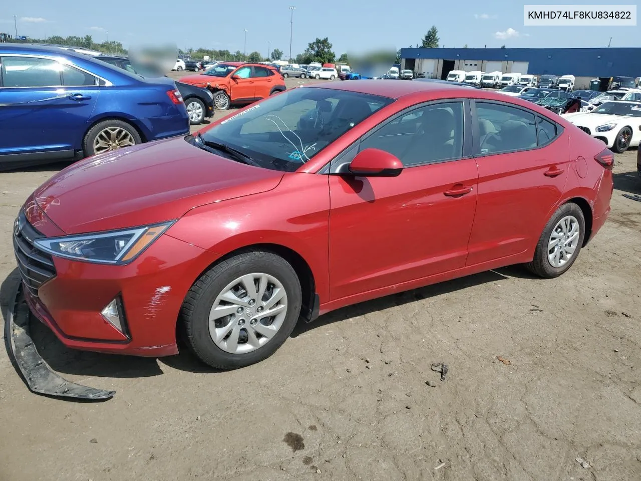 KMHD74LF8KU834822 2019 Hyundai Elantra Se