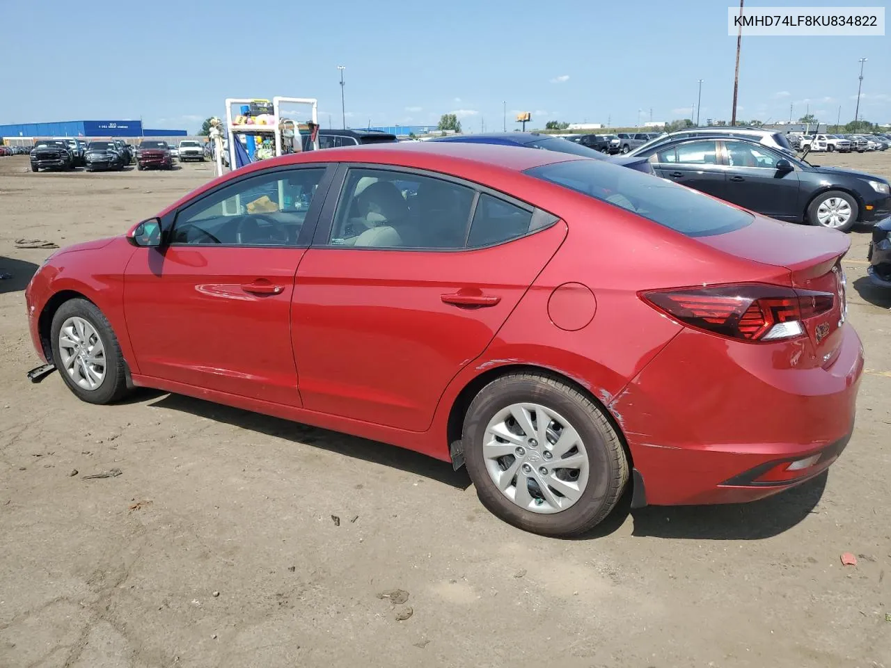 2019 Hyundai Elantra Se VIN: KMHD74LF8KU834822 Lot: 68379904