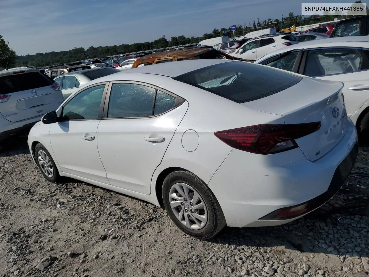 2019 Hyundai Elantra Se VIN: 5NPD74LFXKH441385 Lot: 68680124