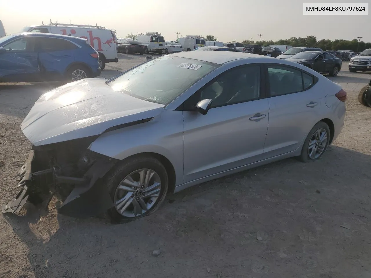 2019 Hyundai Elantra Sel VIN: KMHD84LF8KU797624 Lot: 68763764