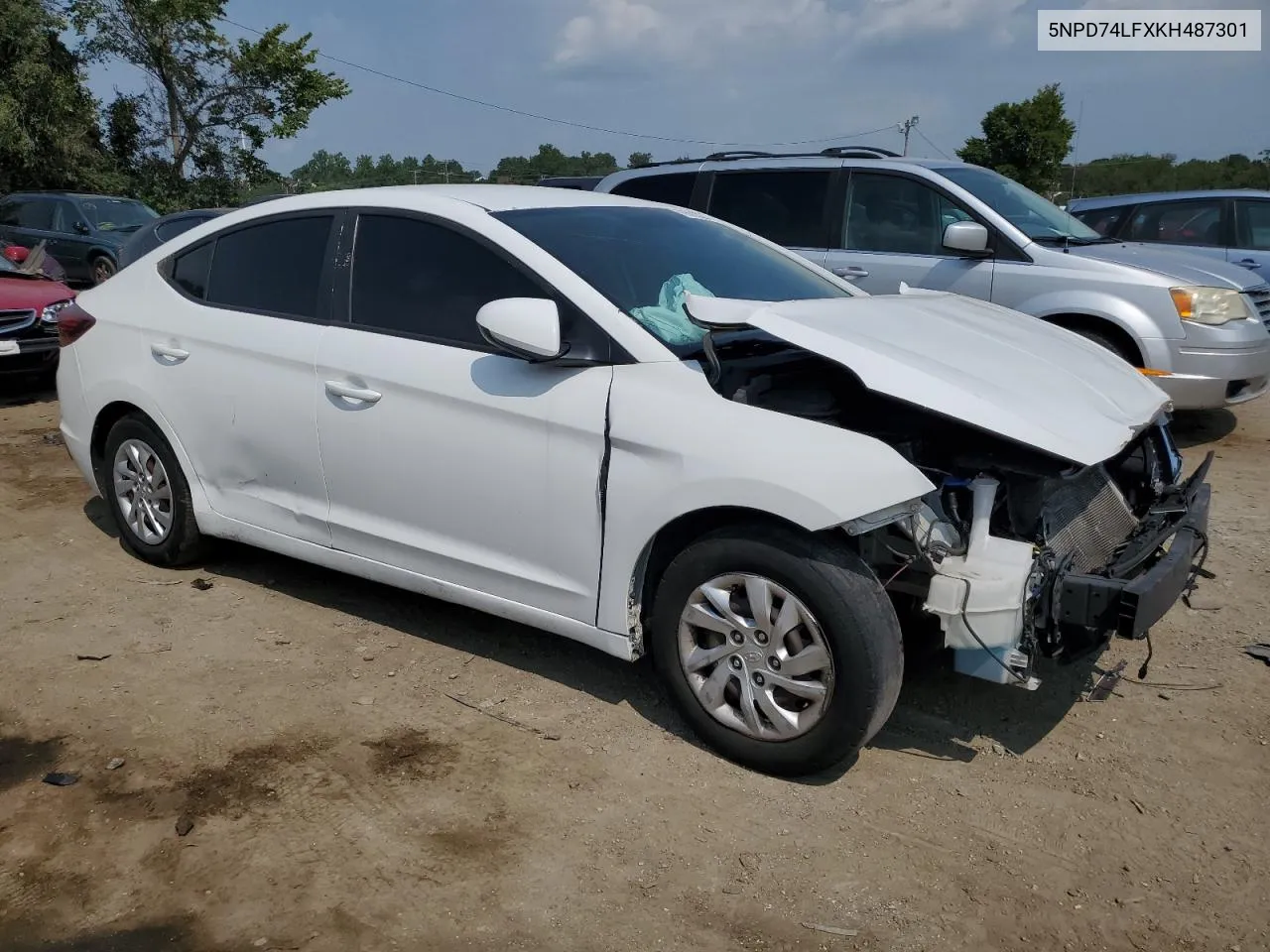 2019 Hyundai Elantra Se VIN: 5NPD74LFXKH487301 Lot: 69022204