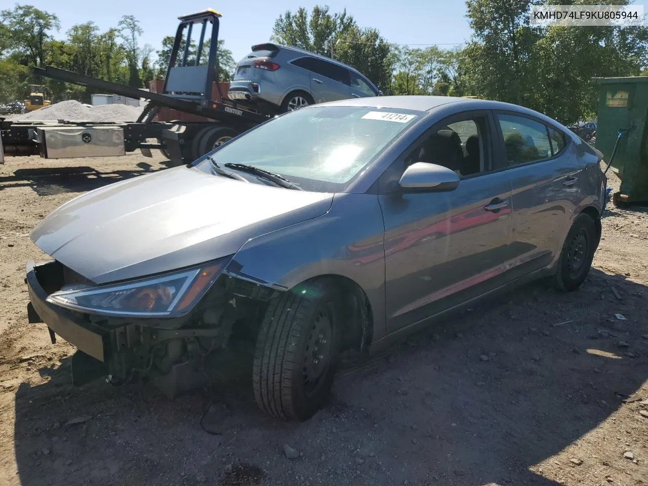 2019 Hyundai Elantra Se VIN: KMHD74LF9KU805944 Lot: 69241214