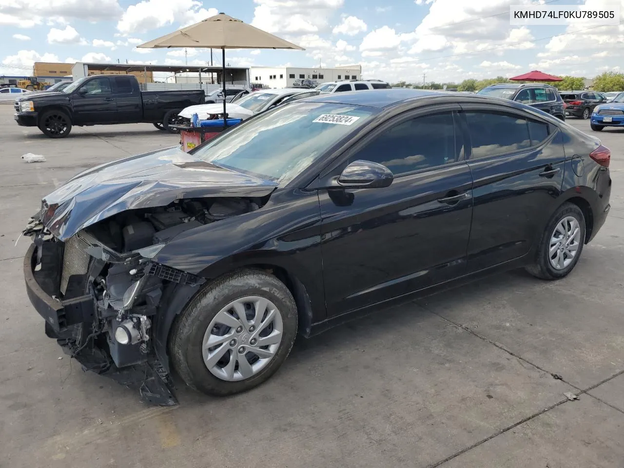 2019 Hyundai Elantra Se VIN: KMHD74LF0KU789505 Lot: 69253824