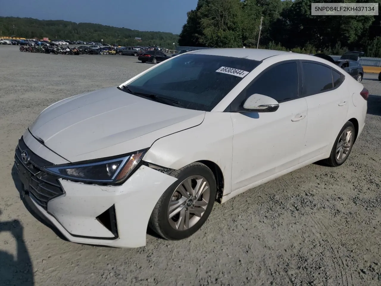 2019 Hyundai Elantra Sel VIN: 5NPD84LF2KH437134 Lot: 69303644