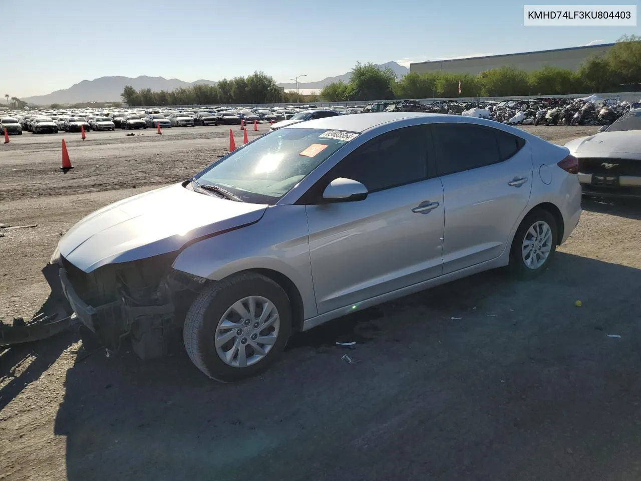 2019 Hyundai Elantra Se VIN: KMHD74LF3KU804403 Lot: 69603554