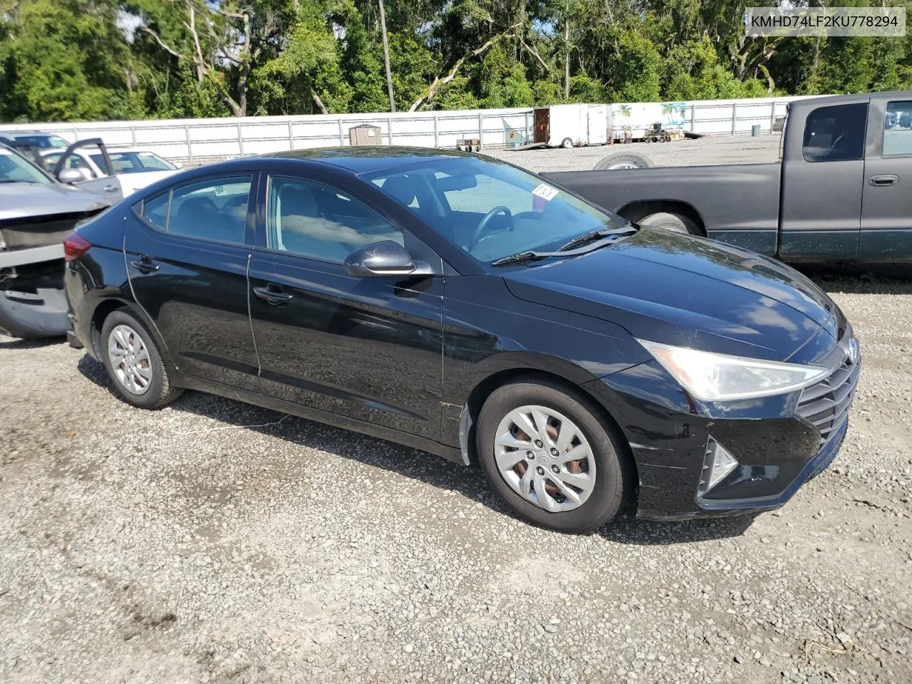 2019 Hyundai Elantra Se VIN: KMHD74LF2KU778294 Lot: 69835574