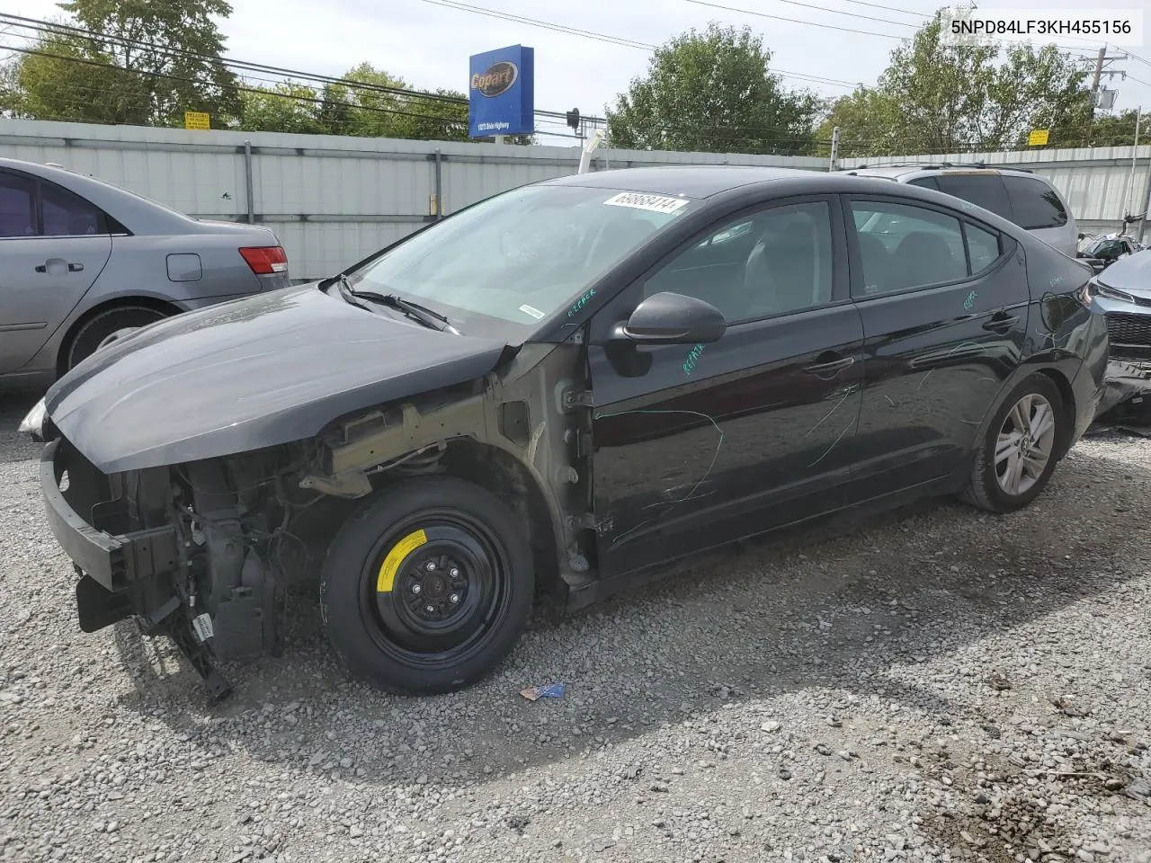 2019 Hyundai Elantra Sel VIN: 5NPD84LF3KH455156 Lot: 69868414