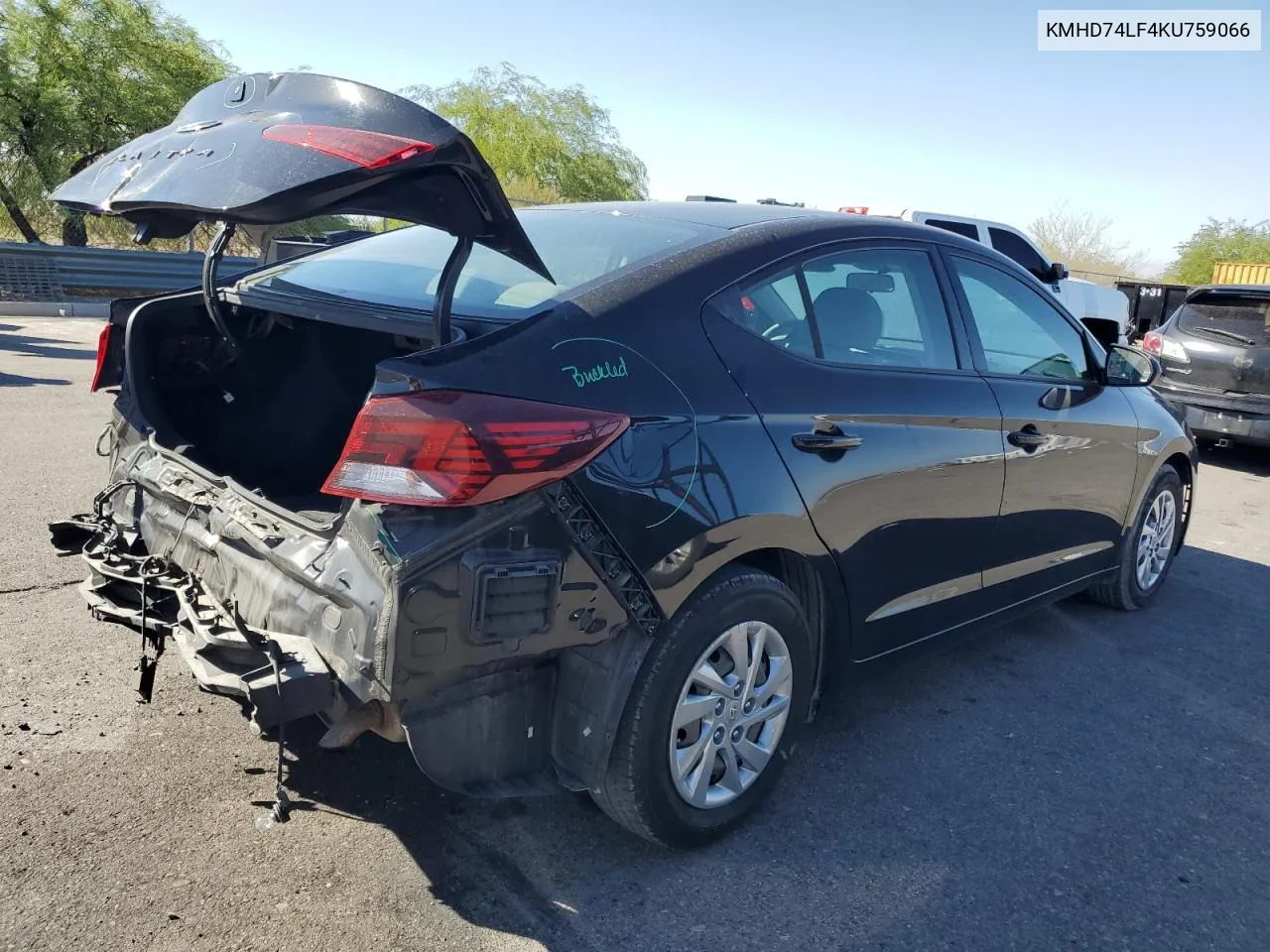 KMHD74LF4KU759066 2019 Hyundai Elantra Se