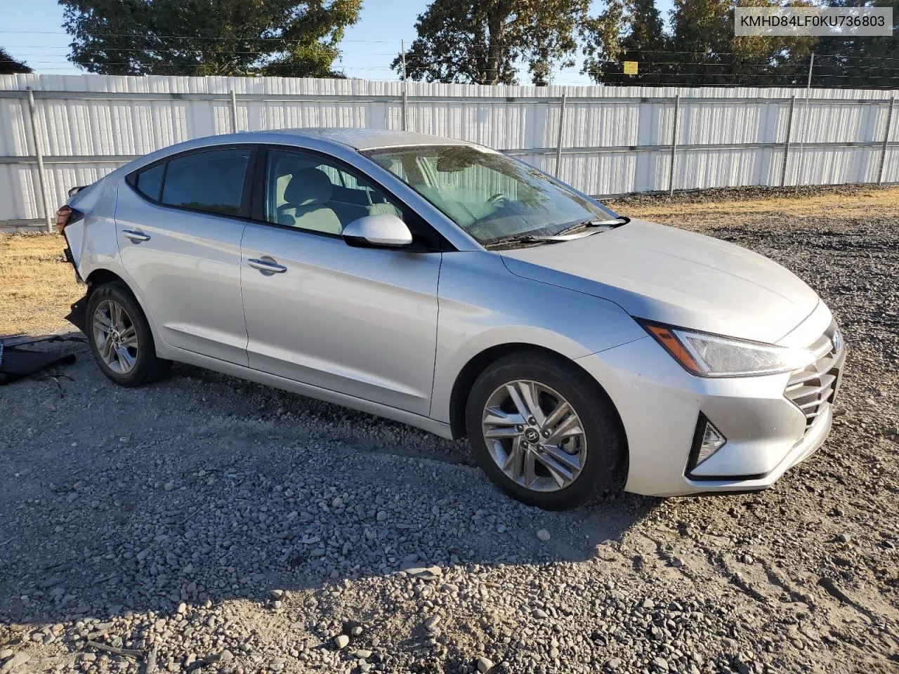 2019 Hyundai Elantra Sel VIN: KMHD84LF0KU736803 Lot: 70533894