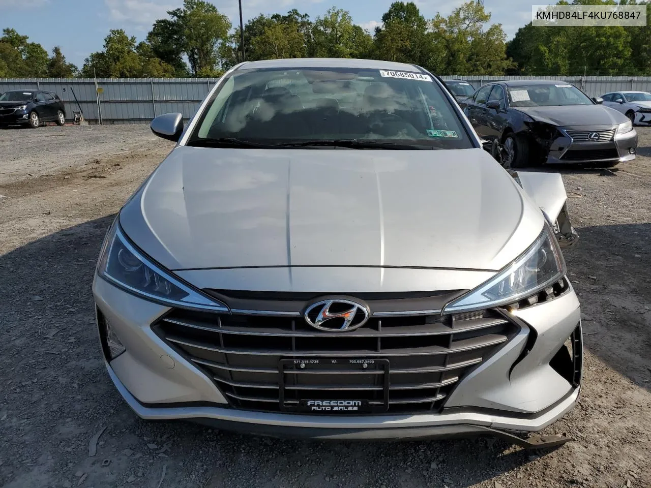 2019 Hyundai Elantra Sel VIN: KMHD84LF4KU768847 Lot: 70685014