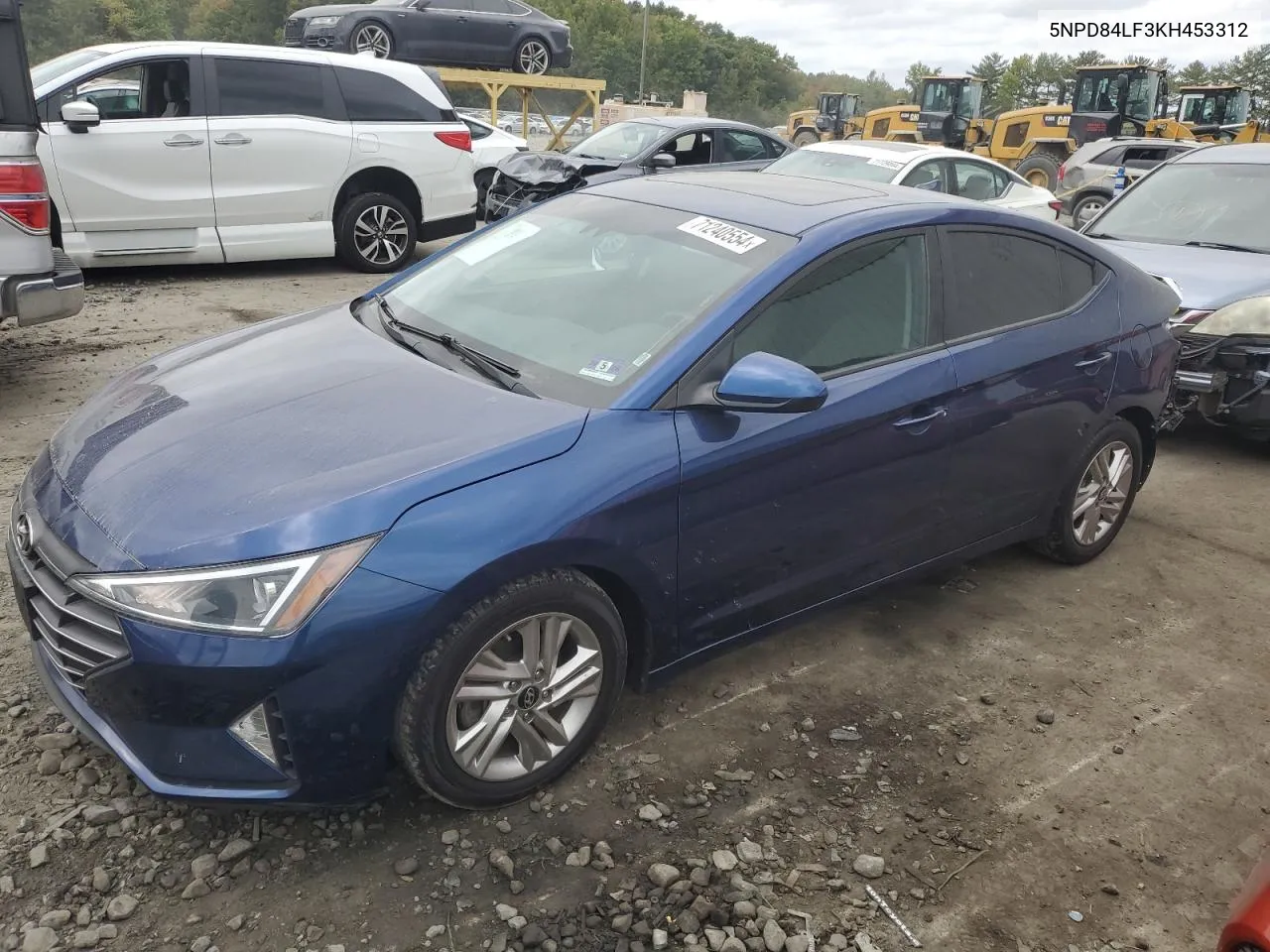 2019 Hyundai Elantra Sel VIN: 5NPD84LF3KH453312 Lot: 71240554