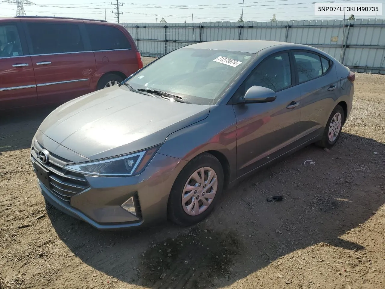 2019 Hyundai Elantra Se VIN: 5NPD74LF3KH490735 Lot: 71273974