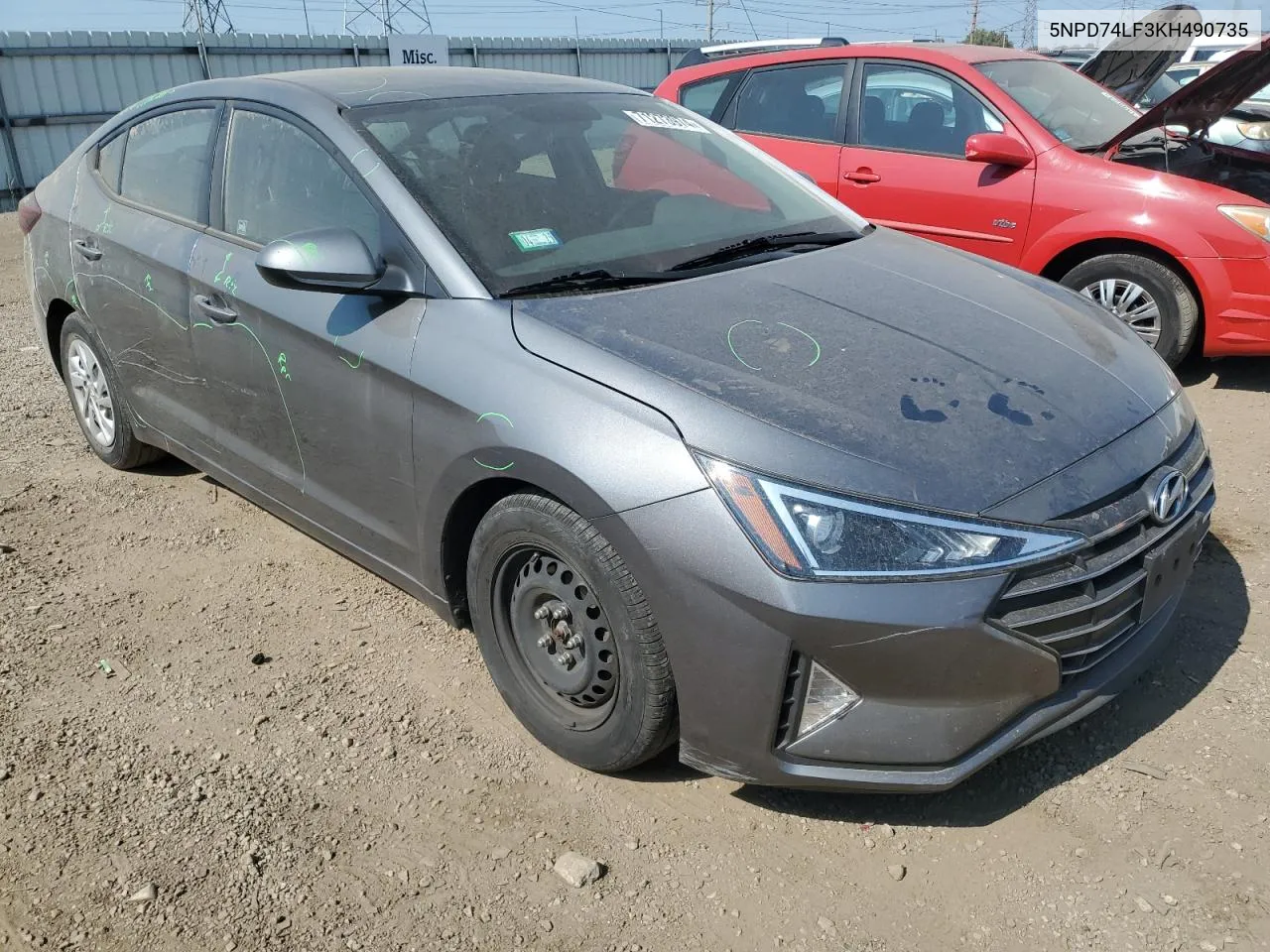 2019 Hyundai Elantra Se VIN: 5NPD74LF3KH490735 Lot: 71273974