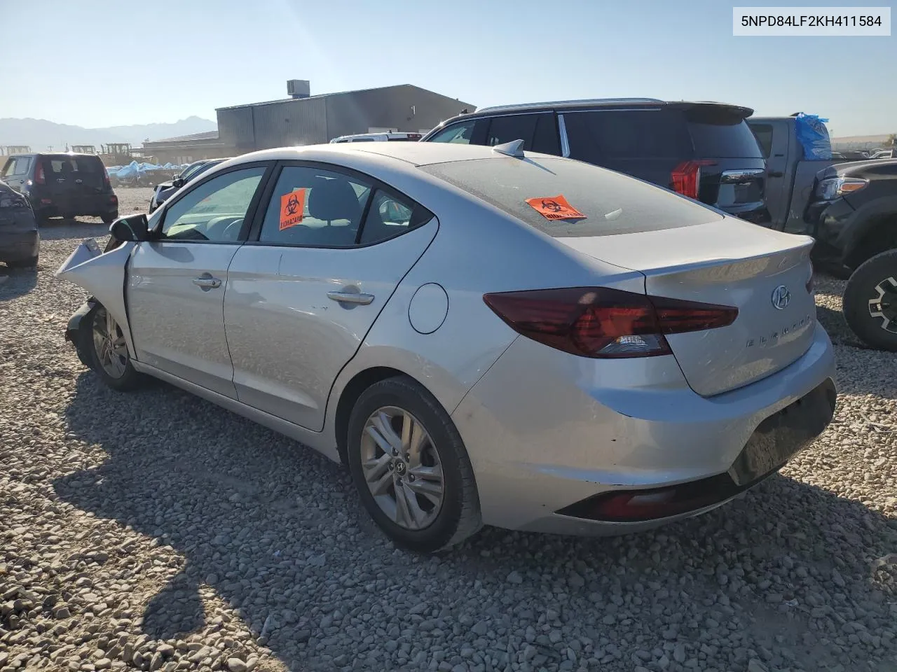 2019 Hyundai Elantra Sel VIN: 5NPD84LF2KH411584 Lot: 71300934