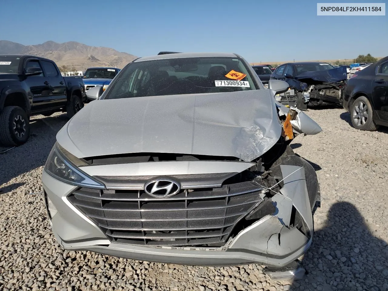 2019 Hyundai Elantra Sel VIN: 5NPD84LF2KH411584 Lot: 71300934