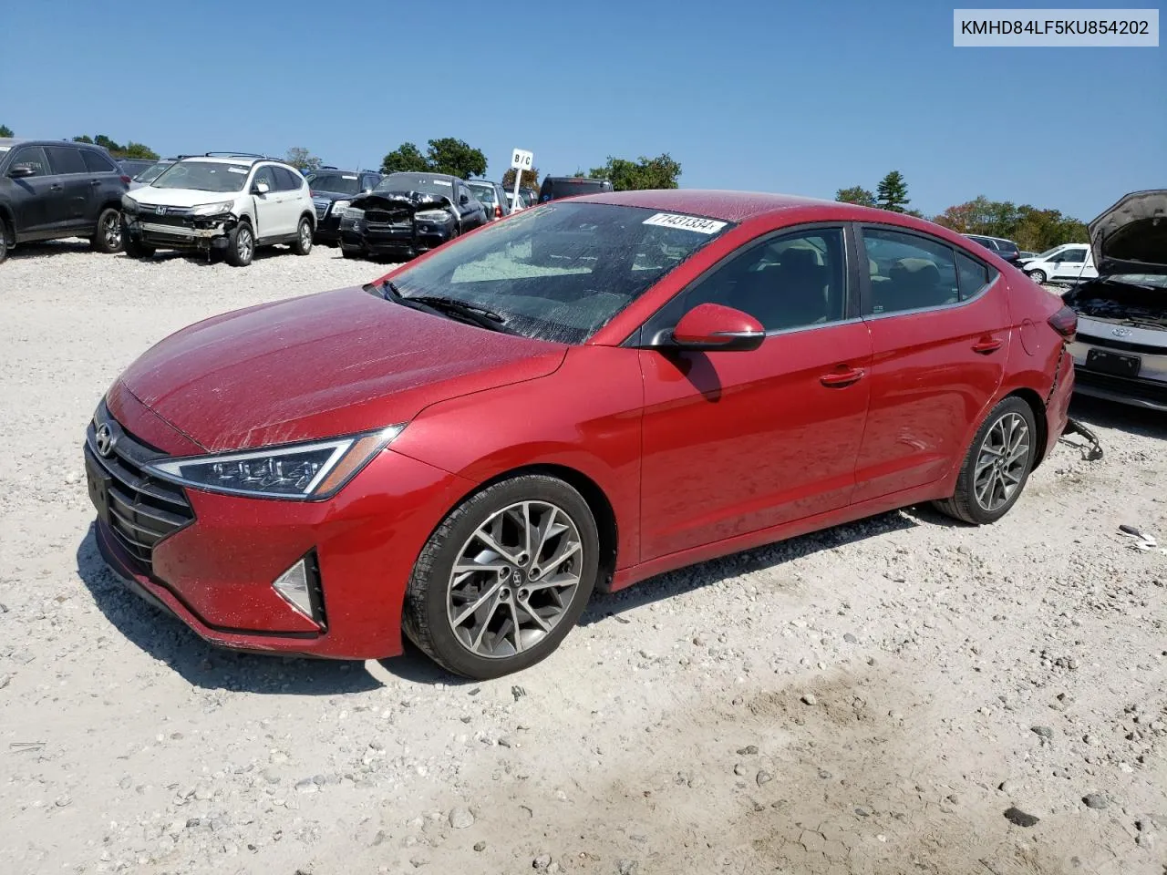 2019 Hyundai Elantra Sel VIN: KMHD84LF5KU854202 Lot: 71431334