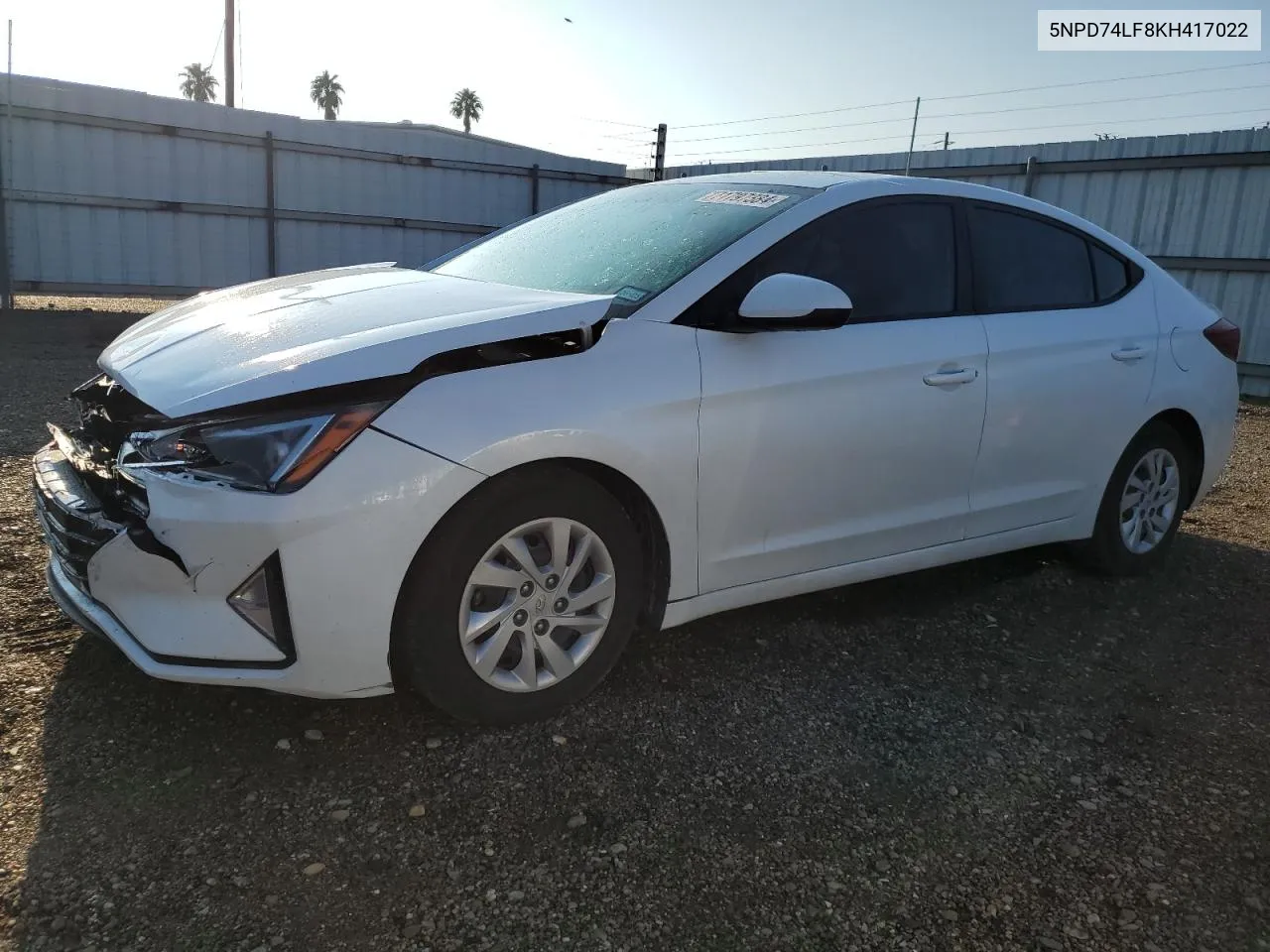 2019 Hyundai Elantra Se VIN: 5NPD74LF8KH417022 Lot: 71797384