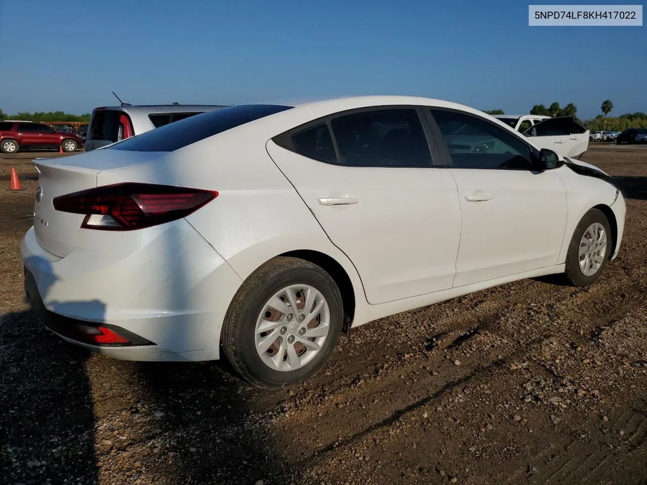 2019 Hyundai Elantra Se VIN: 5NPD74LF8KH417022 Lot: 71797384